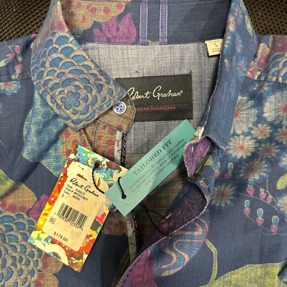 Robert Graham Men's Schultz Short Sleeve Tailored Fit Abstract Print Shirt Small - Picture 6 of 8